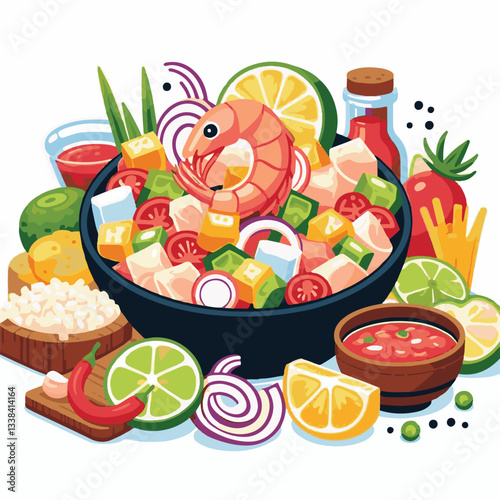 ceviche, food, seafood, gourmet, lime, fresh, meal, fish, appetizer, delicious, cuisine, citrus, peru, peruvian, restaurant, raw, cebiche, marinated, cilantro, onion, seviche, lunch, background, salad