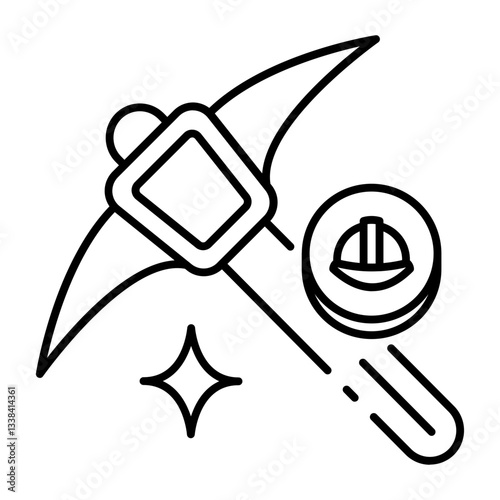 This Pick hammer icon is suitable for May Day, Labour Day, etc