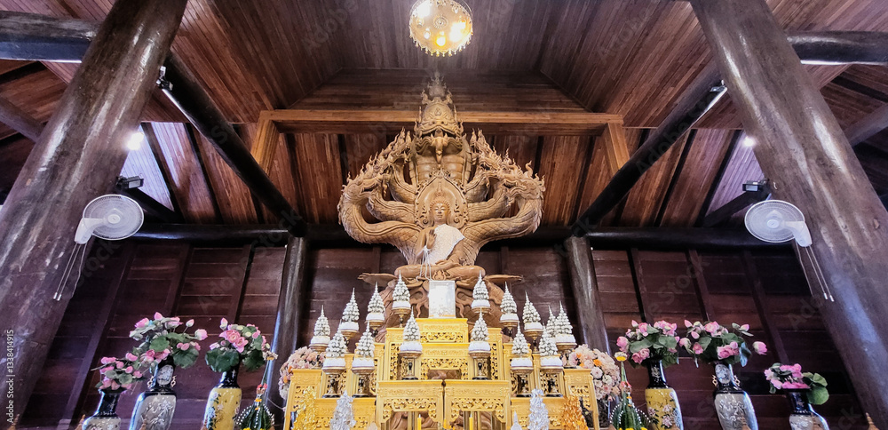 Wooden buddha carving