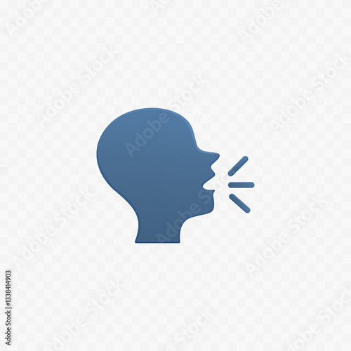 Speaking head, person is talking vector
