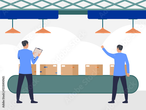 Conveyor Belt Concept Illustration Stylish and Beautiful