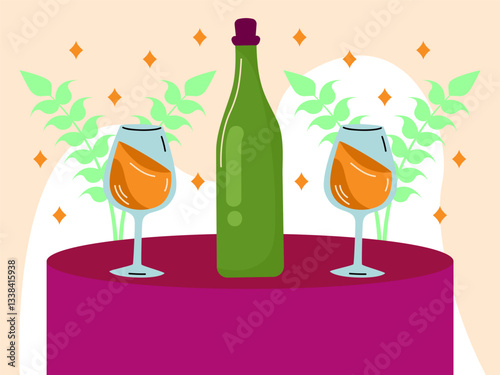 Mead Concept Illustration Stylish and Beautiful