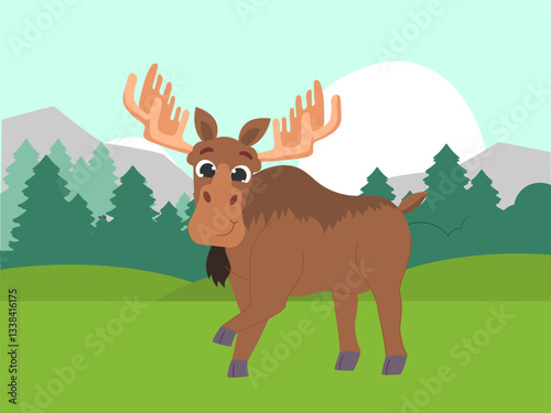 Moose Concept Illustration Stylish and Beautiful