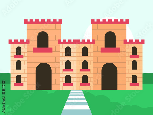 Viking Castle Concept Illustration Stylish and Beautiful