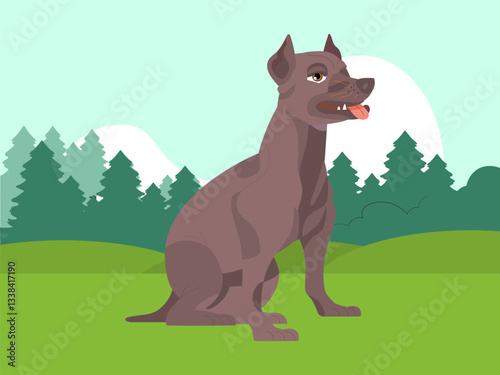 Viking Hunting Dog Concept Illustration Stylish and Beautiful