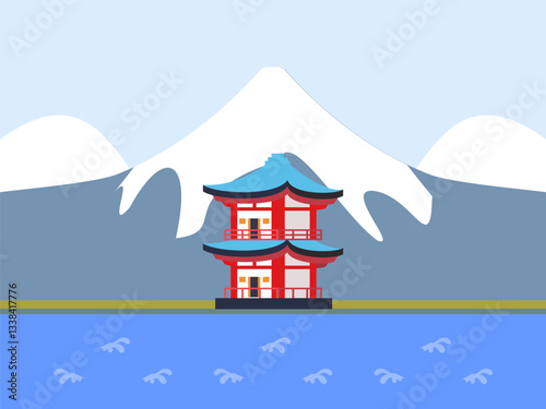 Fuji Concept Illustration Stylish and Beautiful