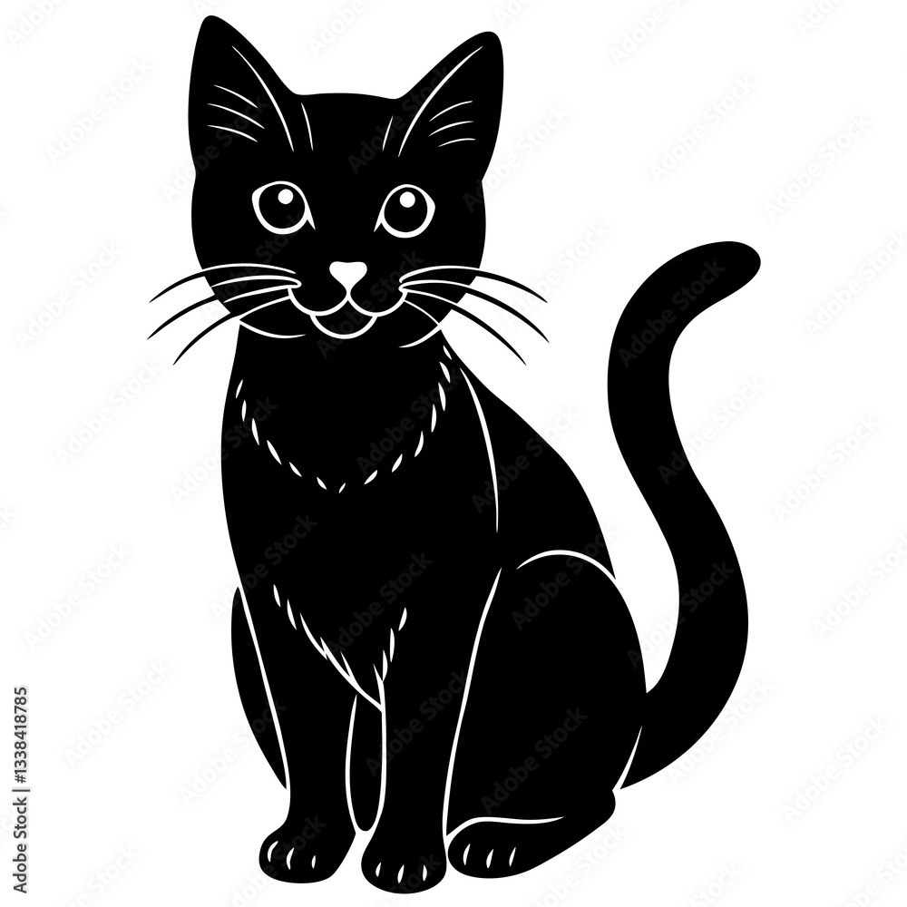 Cat vector shilhouette single set Cat vector shilhouette single set