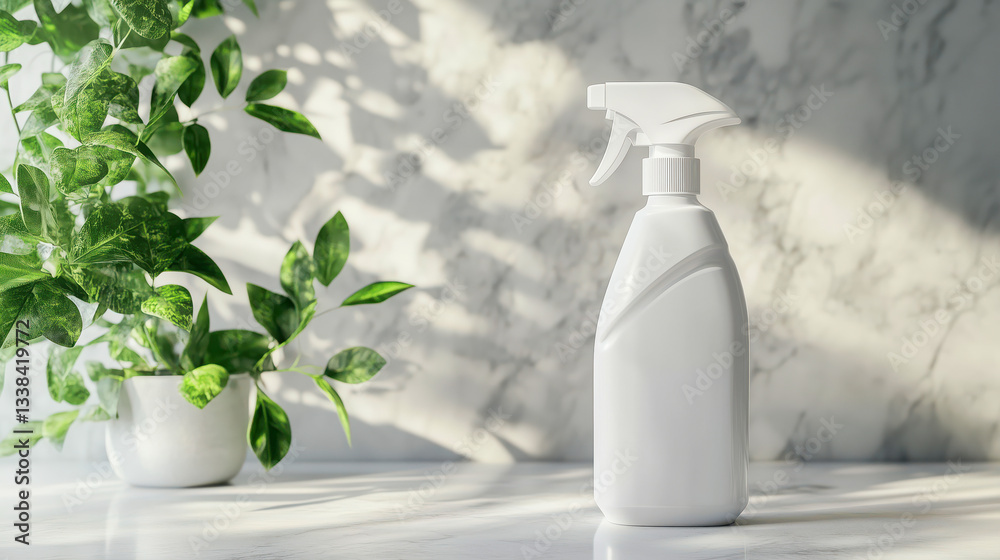 Natural Home Cleaning Products, mock up. Eco-friendly cleaning and zero waste concept