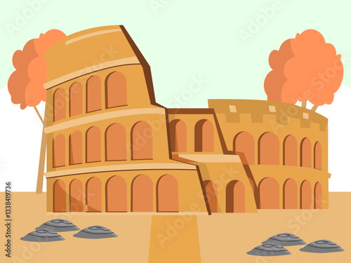Coliseum Concept Illustration Stylish and Beautiful