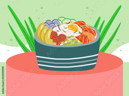 Bibimbap Concept Illustration Stylish and Beautiful