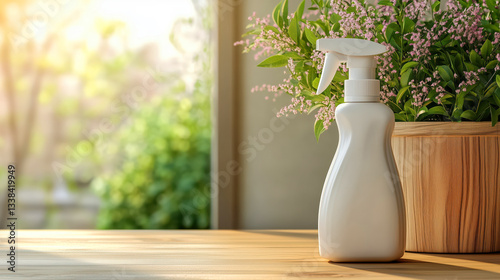 Obraz na płótnie Natural Home Cleaning Products, mock up. Eco-friendly cleaning and zero waste concept w salonie