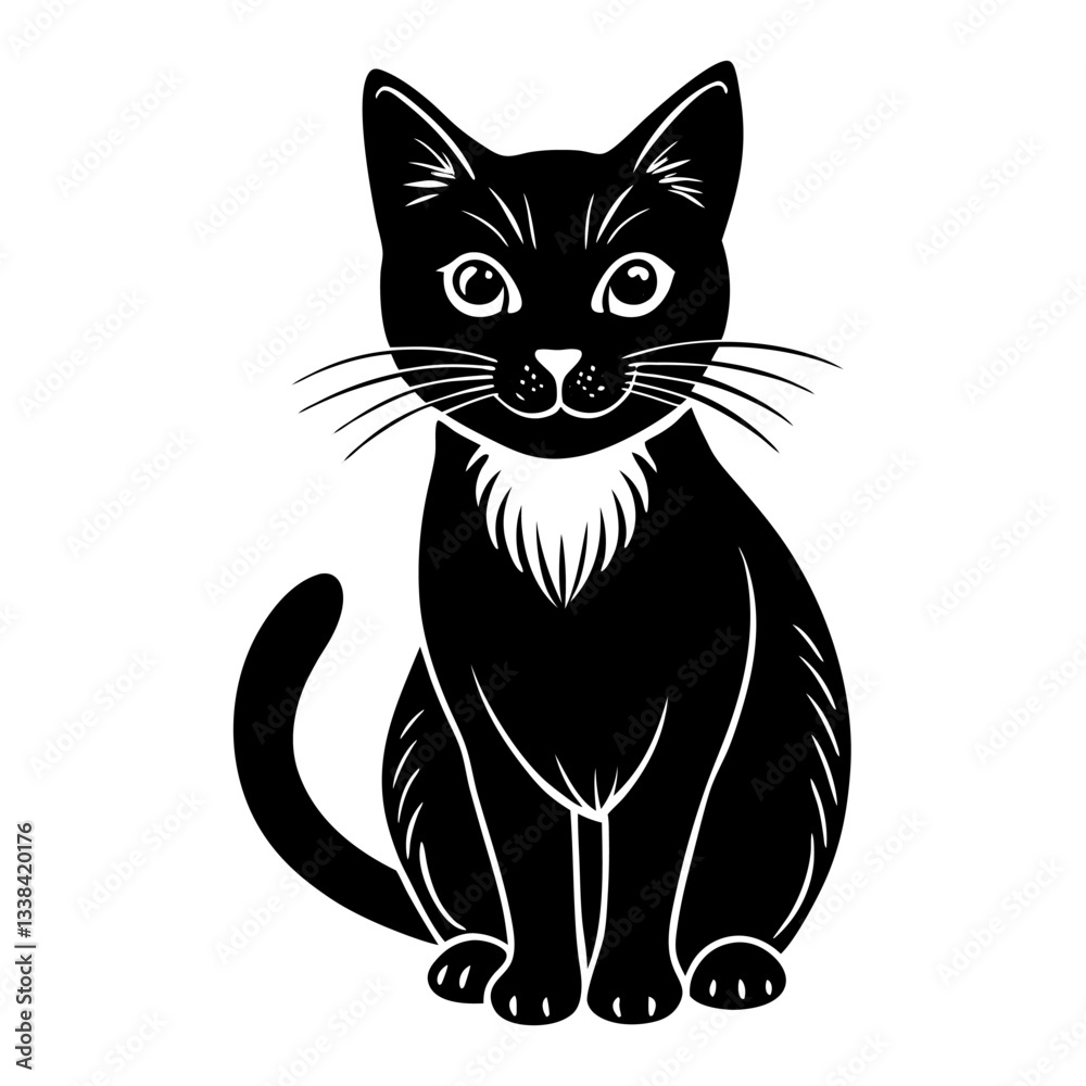 Cat vector shilhouette single set Cat vector shilhouette single set
