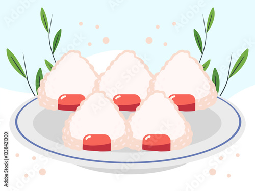 Onigiri Concept Illustration Stylish and Beautiful