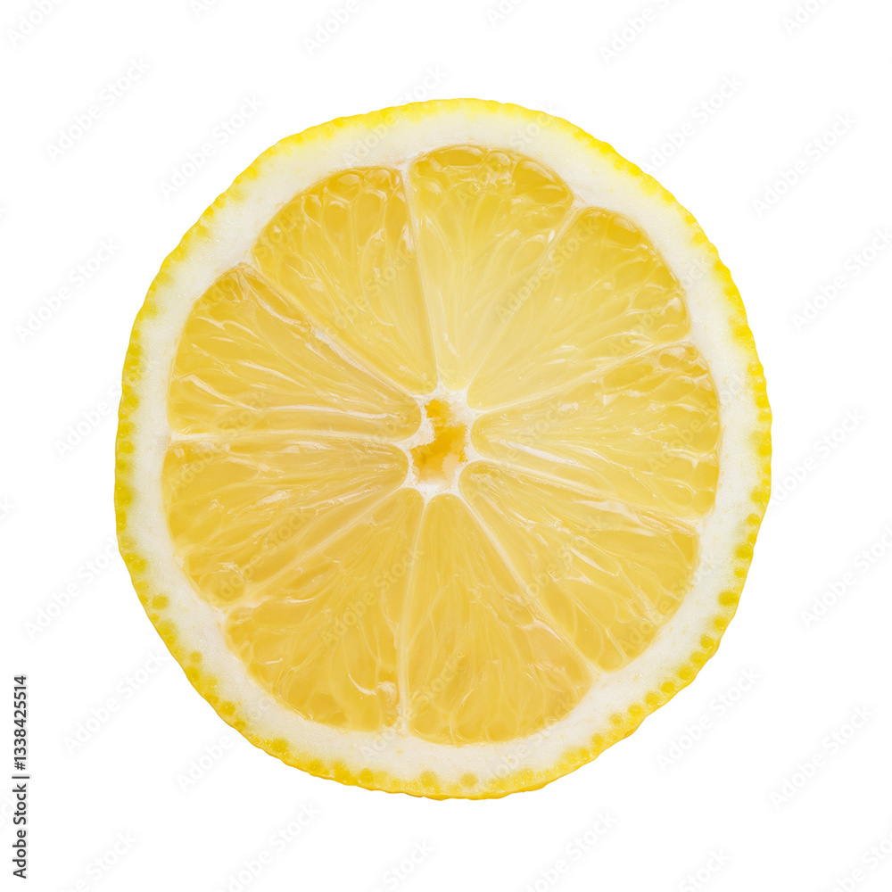 Fresh Cut Lemon Slice on White Background Fresh Cut Lemon Slice on White Background