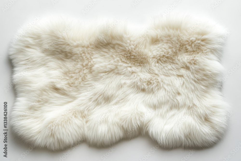 Luxurious Cream Faux Fur Rug Soft Fluffy Texture Home Decor White Background Luxurious Cream Faux Fur Rug Soft Fluffy Texture Home Decor White Background