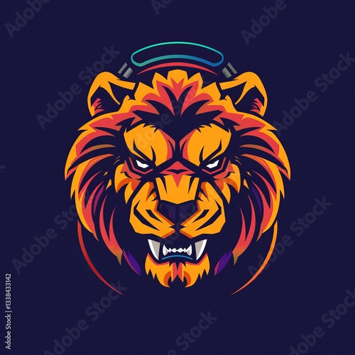 A lion with a menacing look on its face
