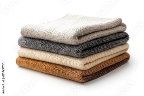 Stack of Soft Cashmere Knitwear in Neutral Colors Winter Fashion Apparel