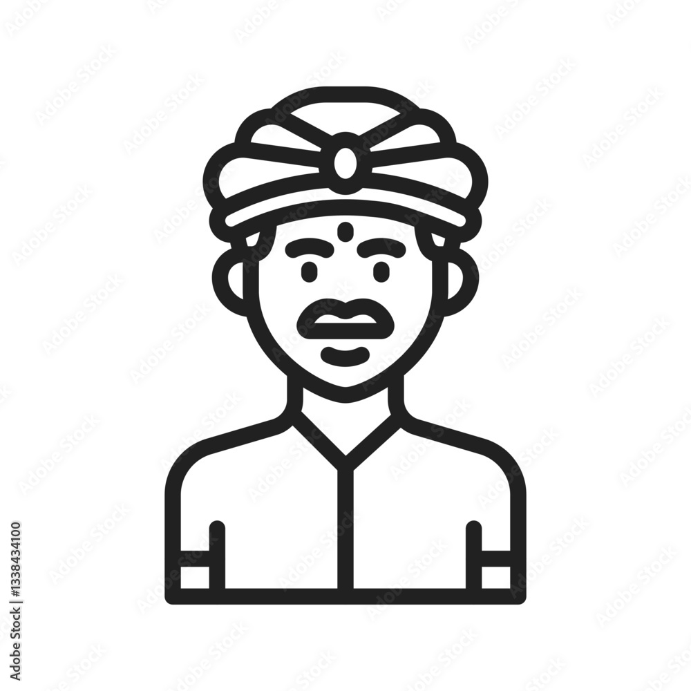 Moustache Man icon vector image. Suitable for mobile apps, web apps and print media. Moustache Man icon vector image. Suitable for mobile apps, web apps and print media.