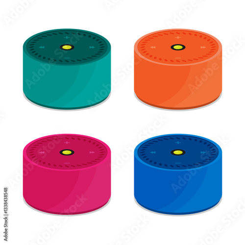 Flat vector bluetooth speakers