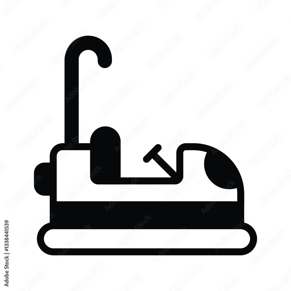 Trendy glyph style icon of bumper car ride Trendy glyph style icon of bumper car ride