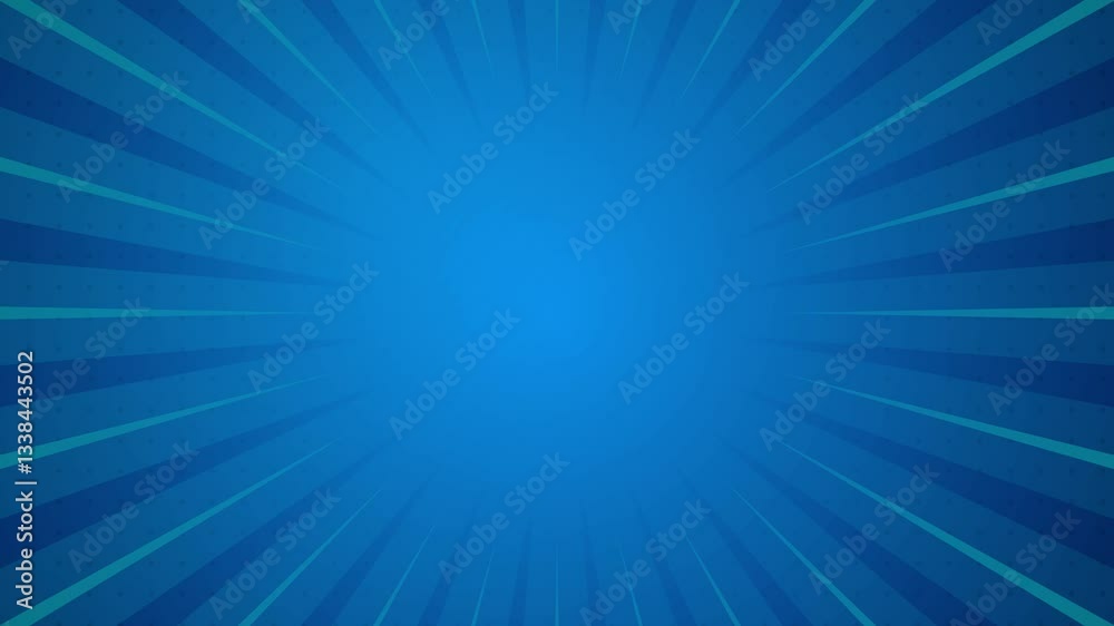 blue rays comic cartoon style background video motion graphic footage