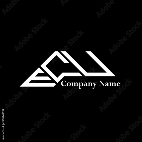 ECU logo design, ECU simple and modern logo. ECU luxurious alphabet design