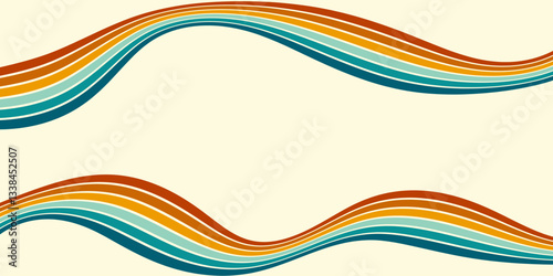 Vintage striped backgrounds, posters, banner samples retro colors 1970s 1900s 70s 80s 90s. Retro vintage style 70s striped background poster lines. Shapes vector design graphic 1980s.