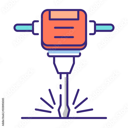 This Jackhammer icon is suitable for May Day, Labour Day, etc