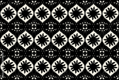 Traditional Ethnic ikat motif fabric pattern geometric background.African Ikat embroidery Ethnic oriental pattern background wallpaper. Abstract, vector, illustration.Texture, frame, decoration.