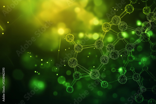 Futuristic science and medical technology background with abstract digital connections and molecular structures
