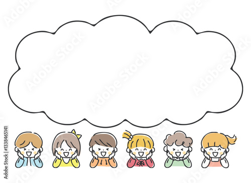子ども達と吹き出しのイラスト