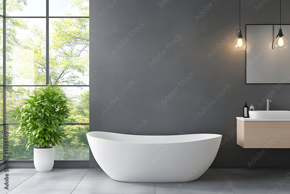 Fototapeta premium 3d rendering bathroom restroom bathroom vanity home decoration picture