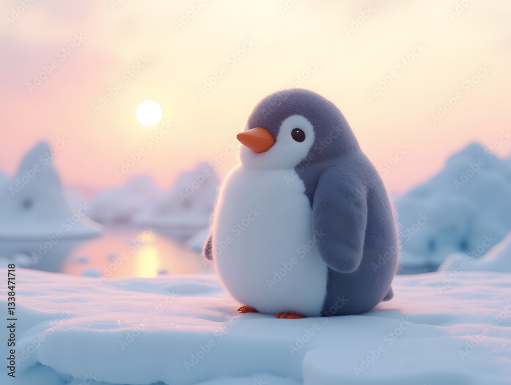 Fototapeta premium cute winter penguin illustration