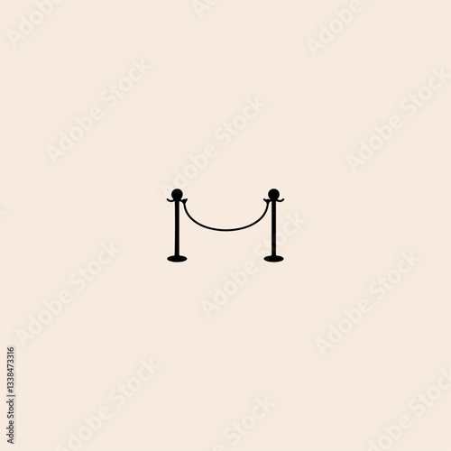 Rope barrier icon flat vector design.