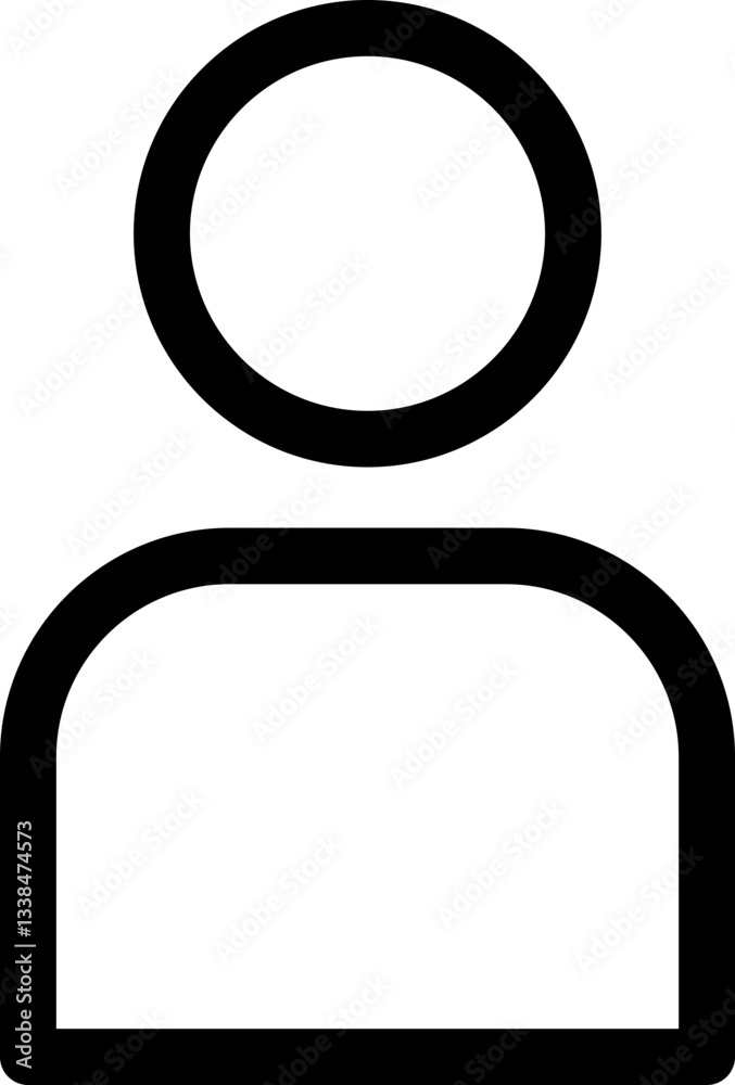 Simple yet versatile user icon. Bold black outline on white background. Perfect for websites, apps, and presentations needing a clean, modern profile symbol. Simple yet versatile user icon. Bold black outline on white background. Perfect for websites, apps, and presentations needing a clean, modern profile symbol.