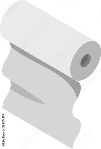 Textile roll vector icon. Paper tube illustration design for kitchen cleaning towel, carpet, scroll whatman, fabric.