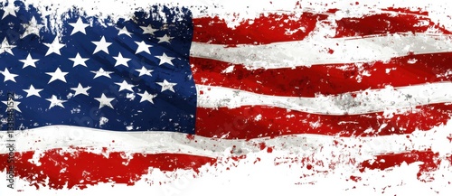 Waving American flag with a textured and distressed design representing patriotism and national pride