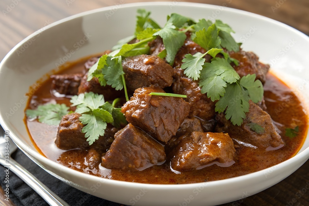 Tender Beef Stew with Fresh Cilantro Garnish Tender Beef Stew with Fresh Cilantro Garnish