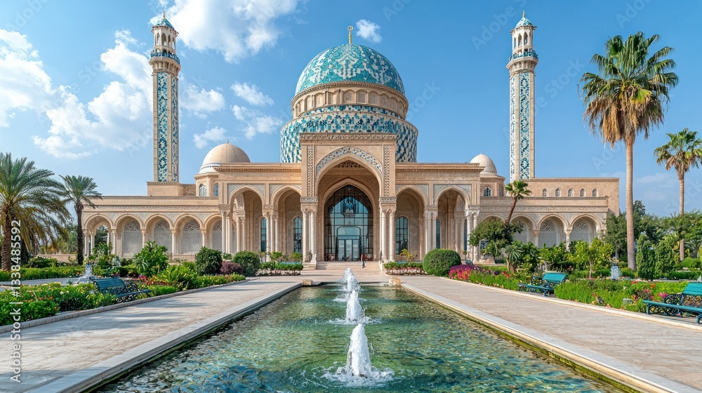 Fototapeta premium Magnificent Grand Mosque in the Middle East: Architectural Marvel
