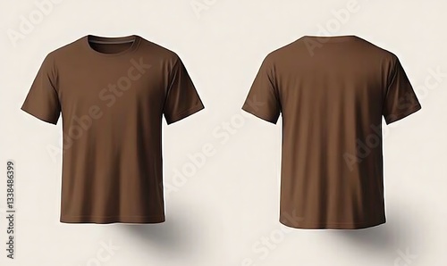 Blank brown short sleeve t-shirt mockup