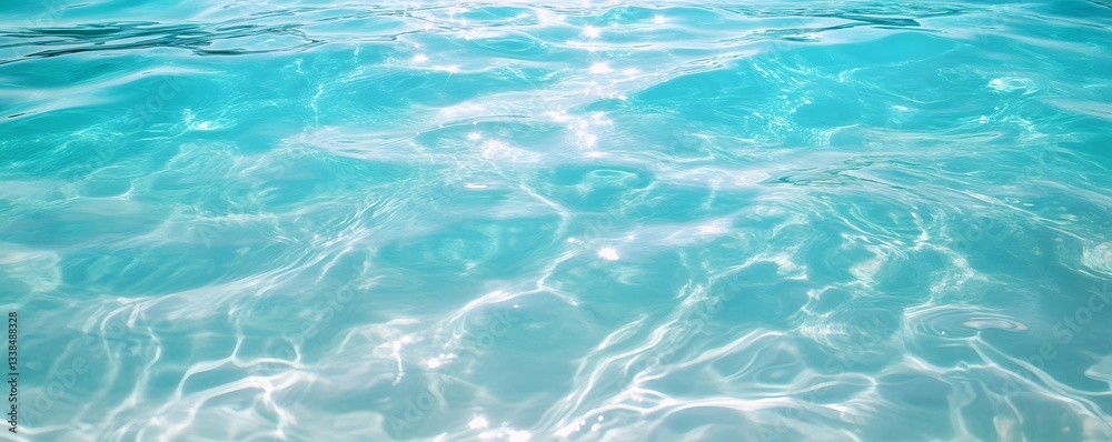 Fototapeta premium Crystal clear water surface reflecting sunlight in tropical paradise