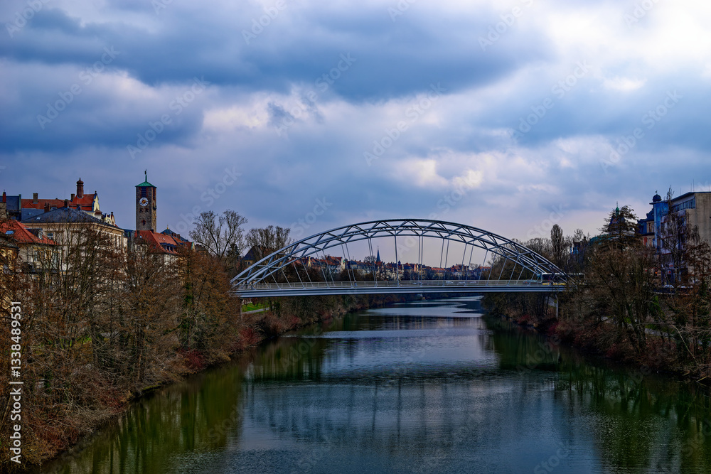 Naklejka premium A wonderful day in the city of Bamberg in rainy weather.