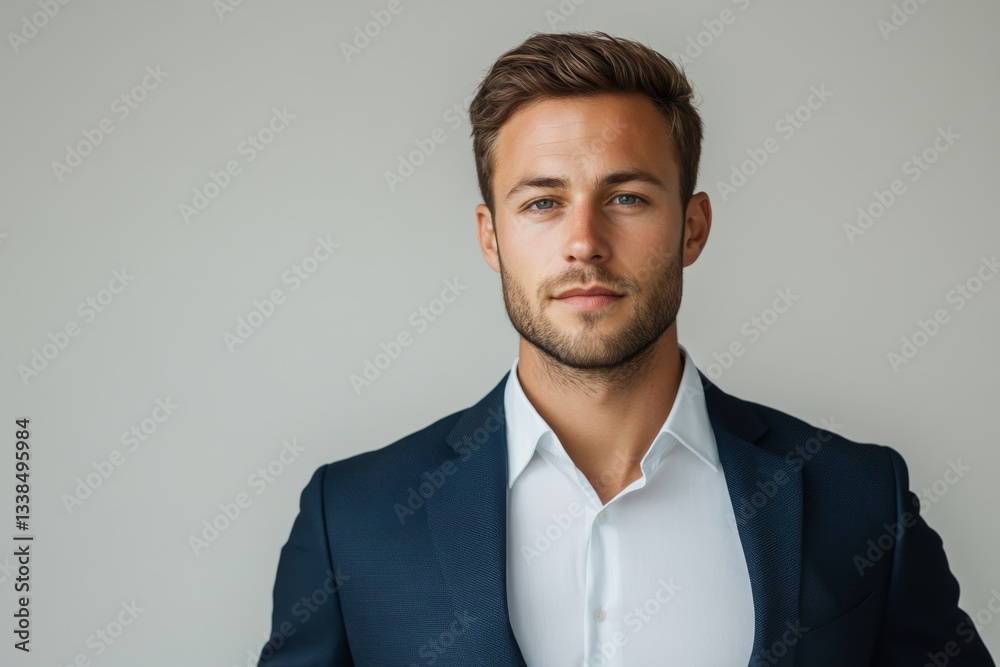 Confident Young Businessman Portrait Handsome Male in Suit Professional Headshot Confident Young Businessman Portrait Handsome Male in Suit Professional Headshot
