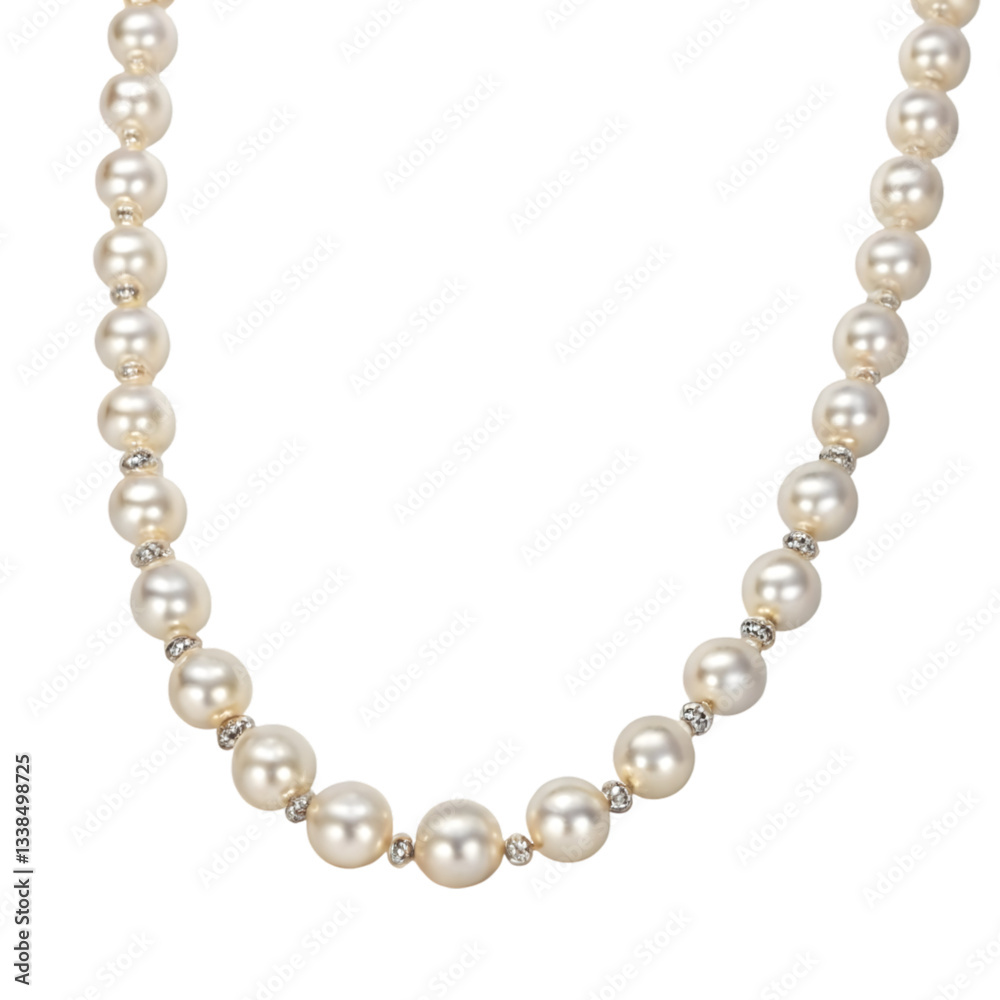 Obraz premium pearl necklace isolated on white