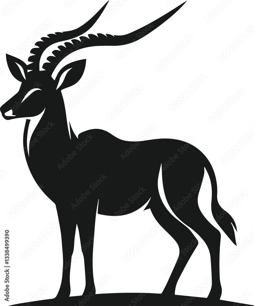 Naklejka premium Silhouette of an antelope standing