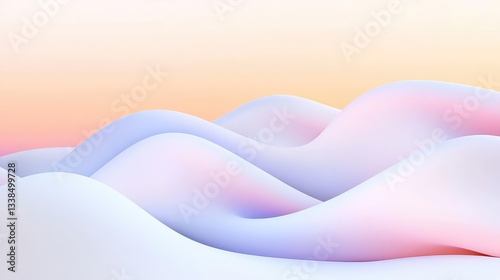 Abstract Pastel Wave Background Soft Pink, Blue, and White Fluid Forms