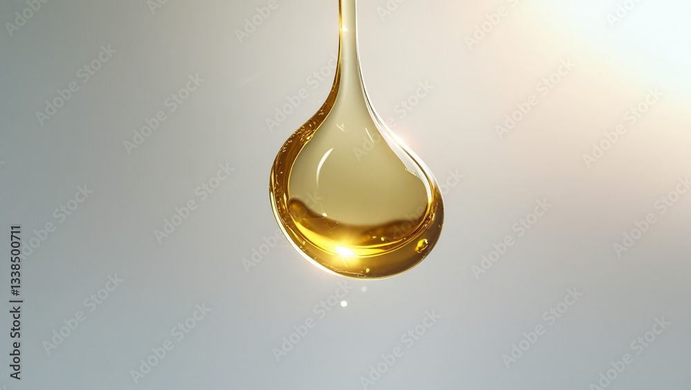 Drop of Cooking Oil with Air Bubbles. Icon of drop of oil or honey Drop of Cooking Oil with Air Bubbles. Icon of drop of oil or honey