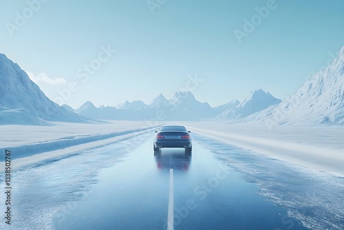 Clear blue sky and mountain