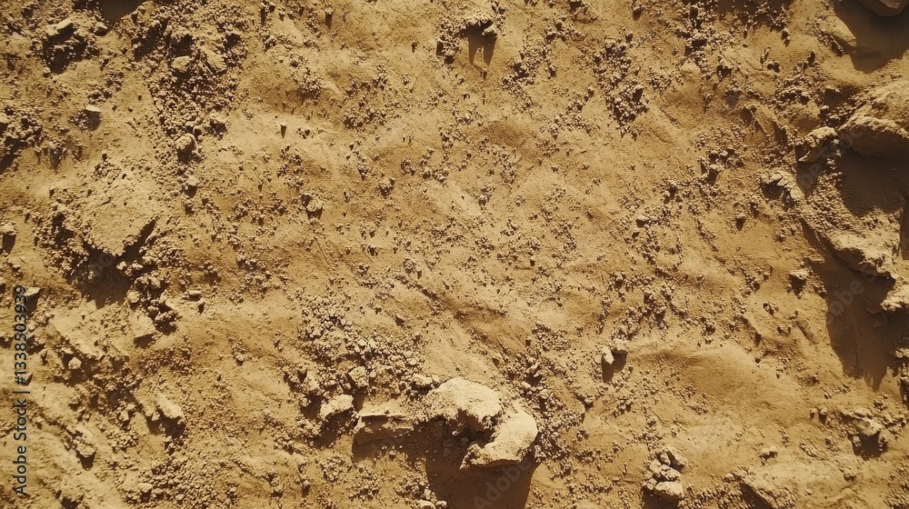 Fototapeta premium Sandy soil texture with small rocks and pebbles