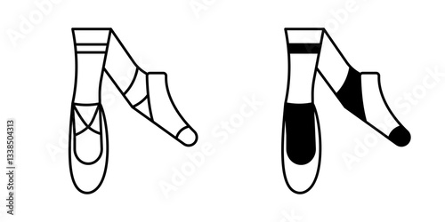Ballet Dancing Icon – Elegant Line and Glyph Dance Symbol